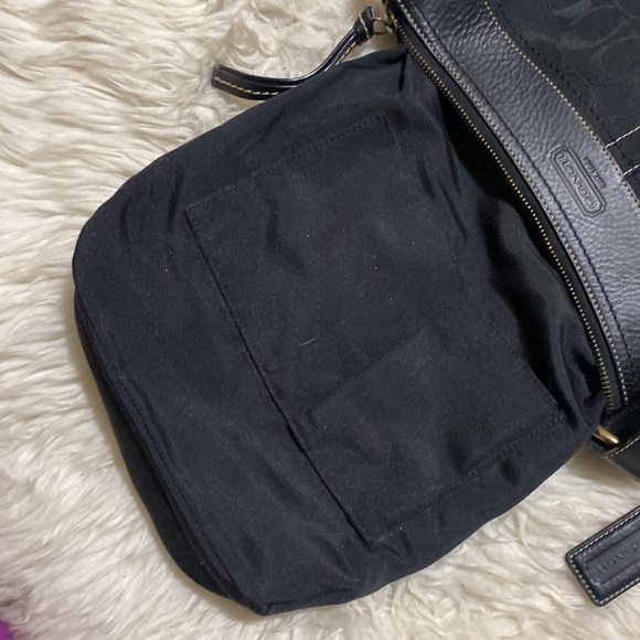 Vintage Coach‎ Black Fabric / Leather Crossbody Handbag H064910403 90’s - Picture 8 of 13
